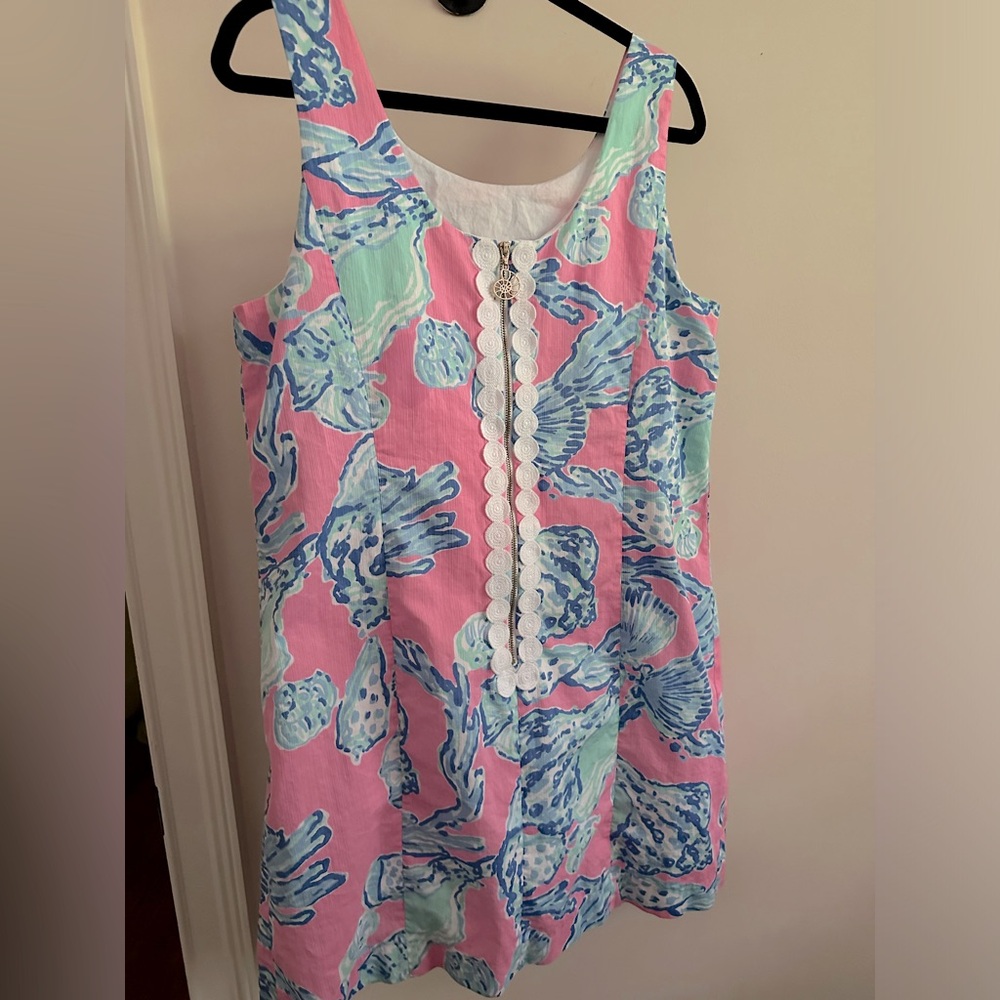 Lilly Pulitzer Sleeveless Dress Pink & Blue VGUC XL
